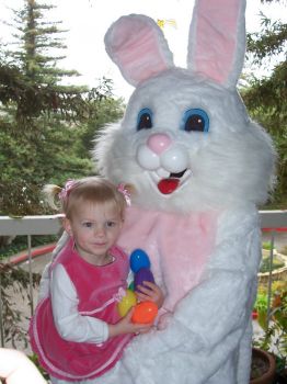 Mindy Loves her Visit with HAPPY the Easter Bunny
